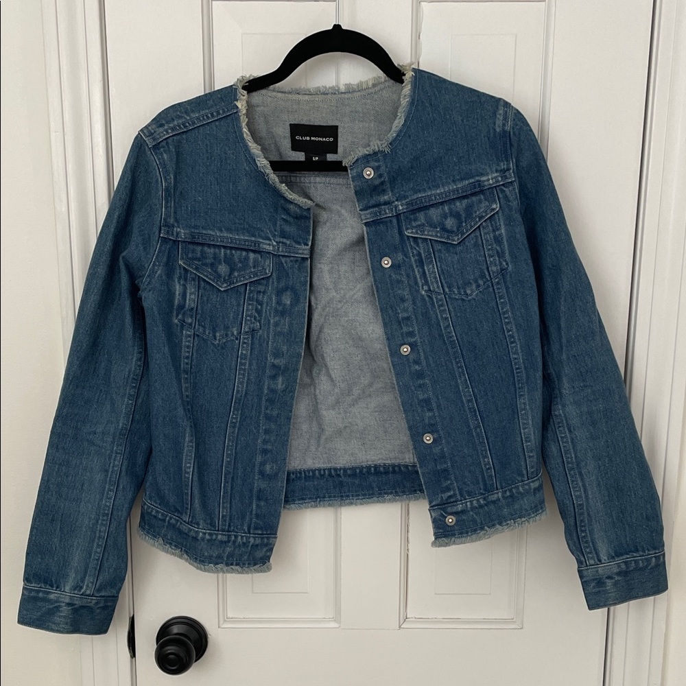 Club Monaco Denim Fitted Jacket